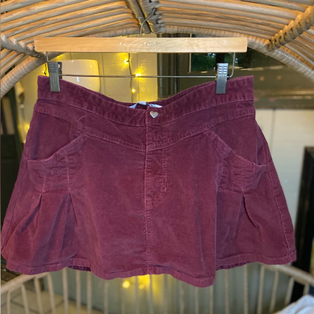 Celebrity Pink Corduroy Mini Skirt in Burgundy - Picture 4 of 5